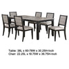 Elina 7pc Extendable Dining Table with 6 Chairs | Farmhouse Gray Black BM338016