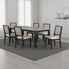 Elina 7pc Extendable Dining Table with 6 Chairs | Farmhouse Gray, Black