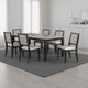 Elina 7pc Extendable Dining Table with 6 Chairs | Farmhouse Gray, Black