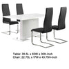 Feni 5pc Dining Table and 4 Black Faux Leather Chairs | White Gloss BM338019