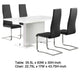 Feni 5pc Dining Table and 4 Black Faux Leather Chairs | White Gloss BM338019