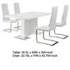 Feni 5pc Dining Table and 4 White Faux Leather Chairs | Gloss BM338020
