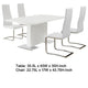 Feni 5pc Dining Table and 4 White Faux Leather Chairs | Gloss BM338020