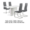 Feni 5pc Dining Table and 4 Gray Faux Leather Chairs | White Gloss BM338021