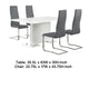 Feni 5pc Dining Table and 4 Gray Faux Leather Chairs | White Gloss BM338021