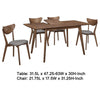 Relo 5pc Extendable Dining Table and 4 Chairs | Walnut Brown | Gray BM338022