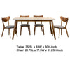 Pero 5pc Dining Table and 4 Chairs | Walnut Brown | White Faux Marble BM338024