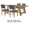 Alia 5pc Dining Table and 4 Chairs | Farmhouse Blue | Brushed Brown BM338026