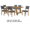 Alia 7pc Dining Table and 6 Chairs | Farmhouse Blue | Brushed Brown BM338027