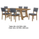 Alia 7pc Dining Table and 6 Chairs | Farmhouse Blue | Brushed Brown BM338027