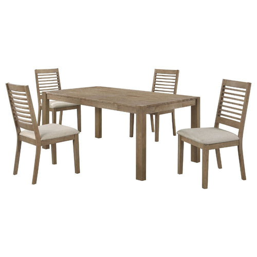 Scott 5pc Dining Table and 4 Ladderback Chairs | Brushed Brown