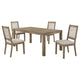 Scott 5pc Dining Table and 4 Ladderback Chairs | Brushed Brown