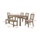 Scott 6pc Dining Table Bench & 4 Ladderback Chairs | Brushed Brown BM338029