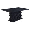 Tela 7pc Dining Table and 6 Chairs Set | Black Pedestal Base | Gray BM338031