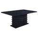 Tela 7pc Dining Table and 6 Chairs Set | Black Pedestal Base | Gray BM338031