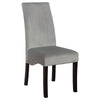 Tela 7pc Dining Table and 6 Chairs Set | Black Pedestal Base | Gray BM338031