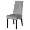 Tela 7pc Dining Table and 6 Chairs Set | Black Pedestal Base | Gray BM338031