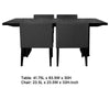 Kinza 5pc Dining Table & 4 Chairs Set | Black Tambour | Charcoal Gray BM338032