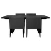 Kinza 5pc Dining Table & 4 Chairs Set | Black Tambour | Charcoal Gray