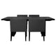Kinza 5pc Dining Table & 4 Chairs Set | Black Tambour | Charcoal Gray