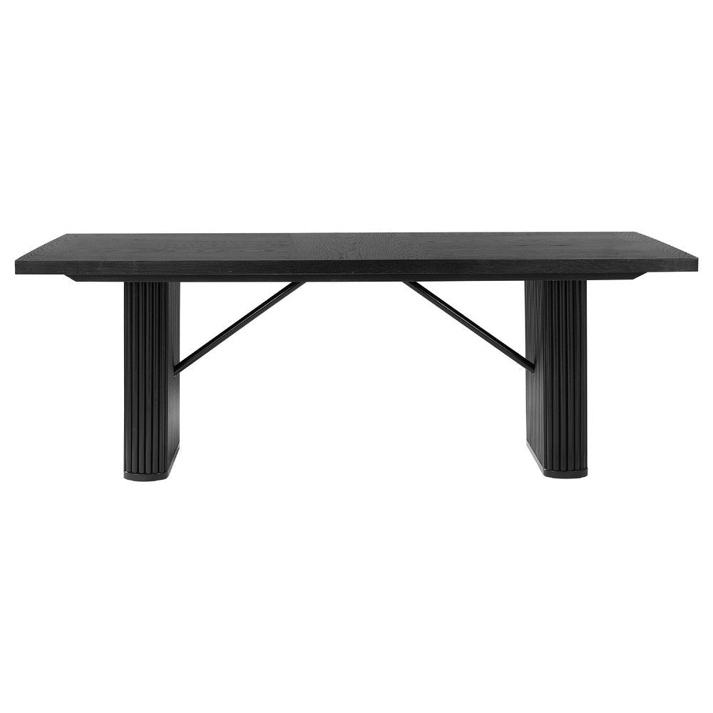 Kinza 7pc Dining Table & 6 Chairs Set | Black Tambour | Charcoal Gray BM338033