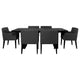 Kinza 7pc Dining Table & 6 Chairs Set | Black Tambour | Charcoal Gray
