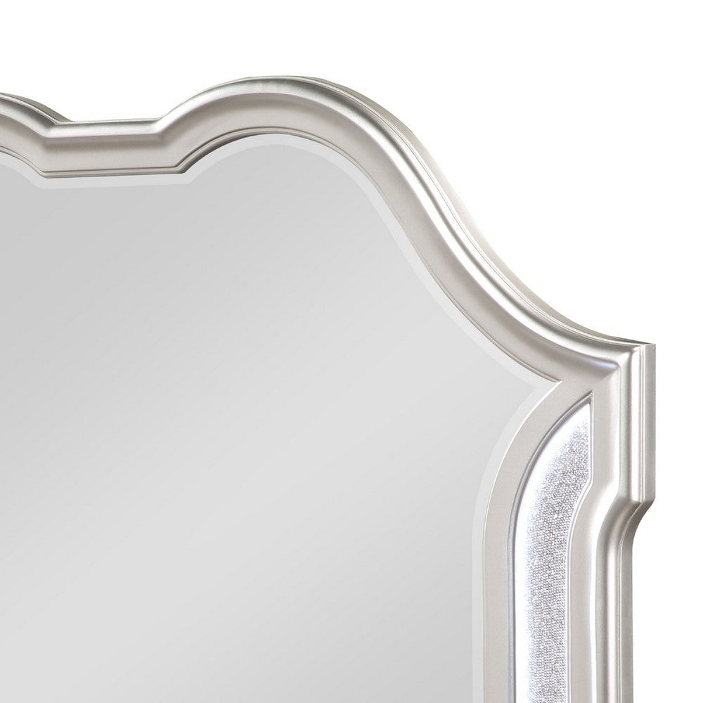 Nive Dresser Mirror Silver Wood Frame Double Arch Top 40’’ BM338034