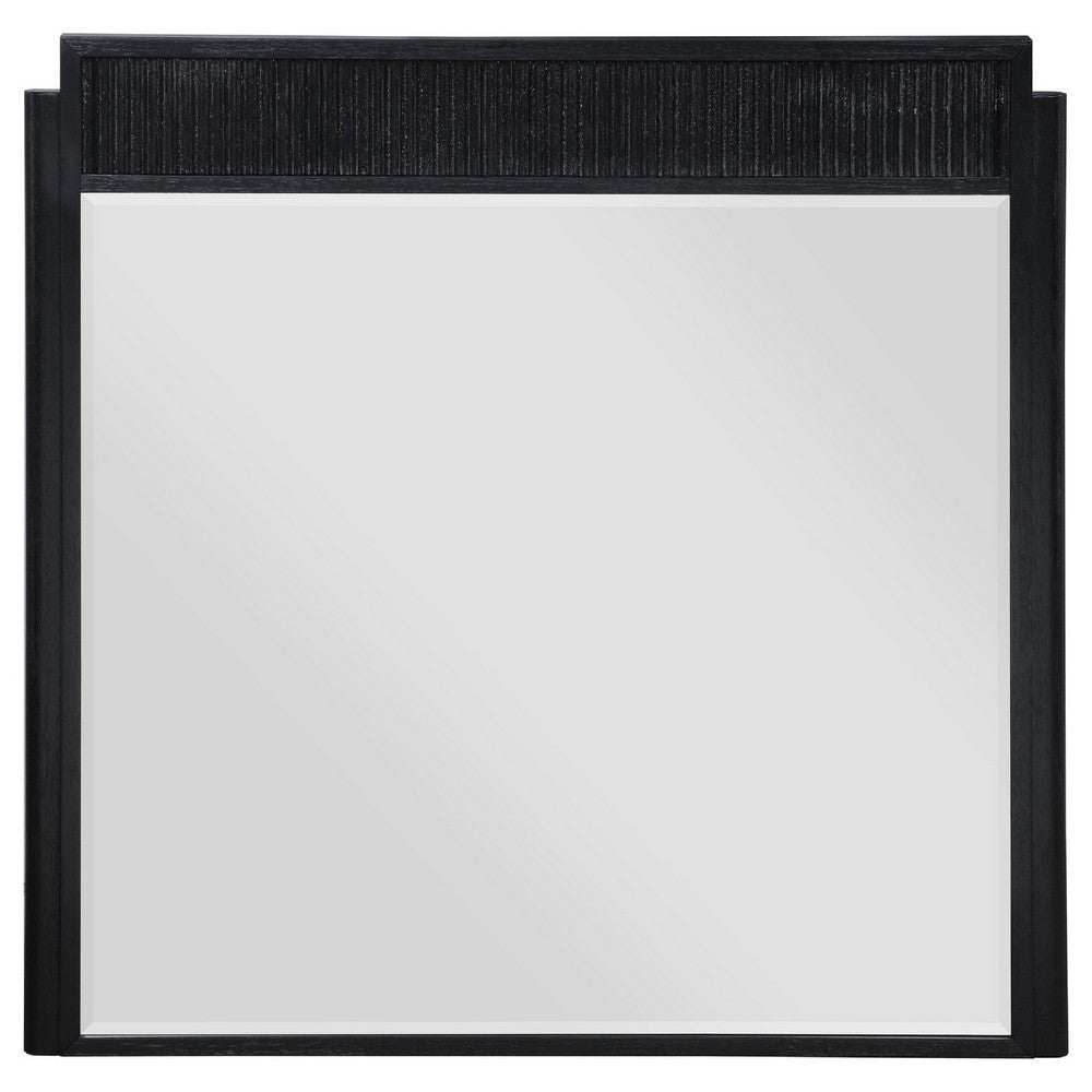 Jack Dresser Mirror Black Wood Molded Frame Design Square 36’’ BM338035