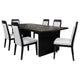 Jack 7-Piece Extension Dining Table Set, 6 Chairs, Black Wood Finish