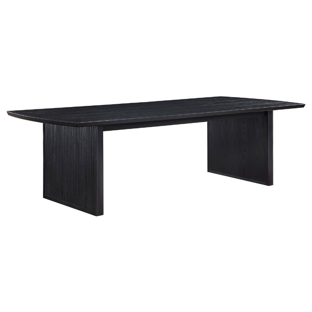 Jack 9-Piece Extension Dining Table Set 8 Chairs Black Wood Finish BM338037