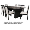 Jack 9-Piece Extension Dining Table Set 8 Chairs Black Wood Finish BM338037