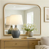 Lno Dresser Mirror, Beige Oak Wood Frame, Rectangular Shape, 36"