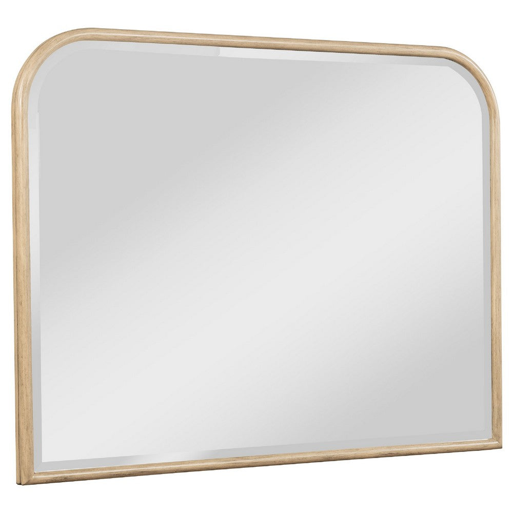 Lno Dresser Mirror, Beige Oak Wood Frame, Rectangular Shape, 36"