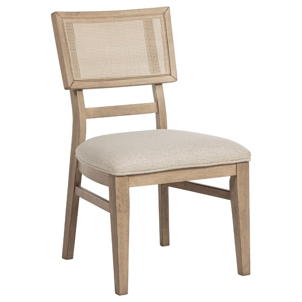 Lno 7-Piece Rectangular Dining Table Set 6 Chairs Beige Wood BM338039
