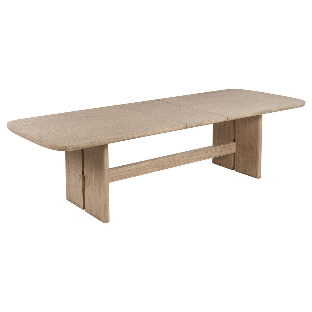 Lno 9-Piece Rectangular Dining Table Set 8 Chairs Beige Oak BM338040