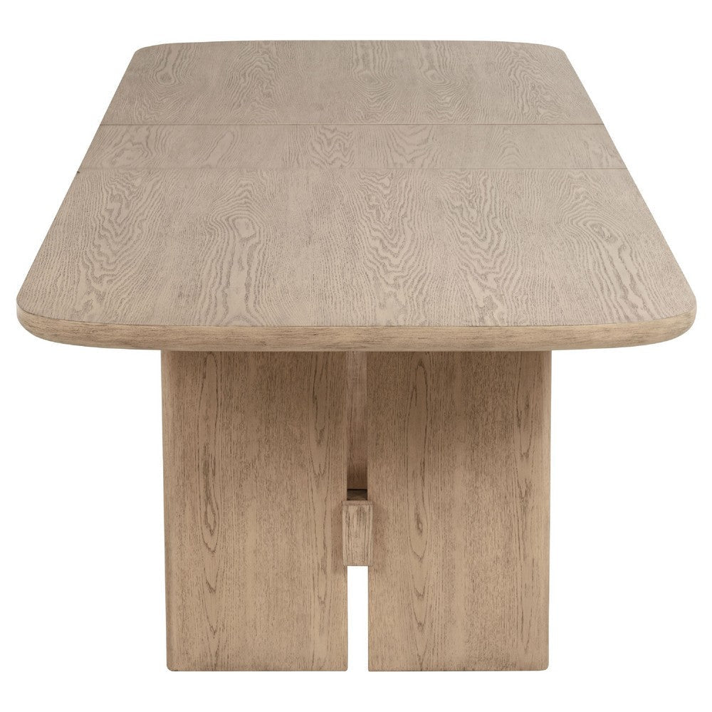 Lno 9-Piece Rectangular Dining Table Set 8 Chairs Beige Oak BM338040