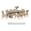 Lno 9-Piece Rectangular Dining Table Set 8 Chairs Beige Oak BM338040