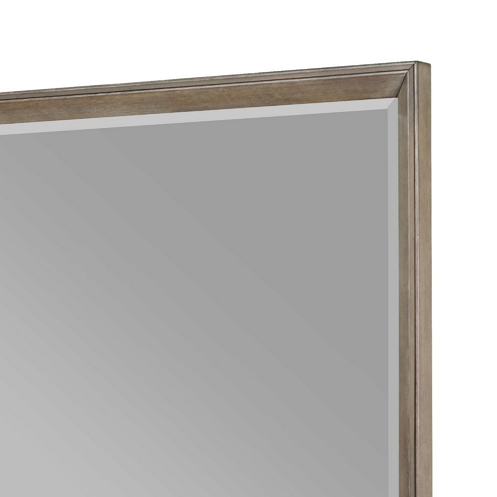 Lyni Dresser Mirror Washed Oak Gray Wood Frame Rectangular 40’’ BM338047