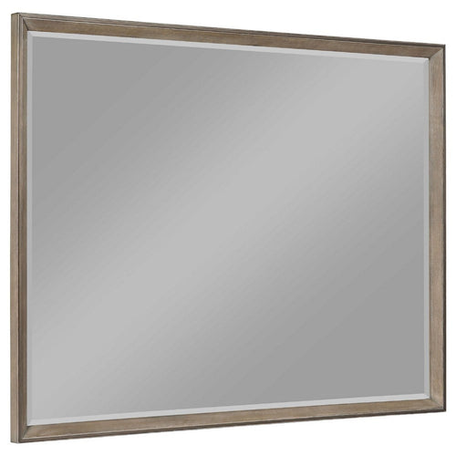 Lyni Dresser Mirror, Washed Oak Gray Wood Frame, Rectangular 40"
