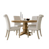 Som 5pc Round Dining Table Set with 4 Beige High-Back Fabric Chairs