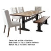 Bexly 6pc Dining Set w Bench 4 Beige Button Tufted Chairs Honey Brown BM338060