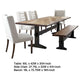 Bexly 6pc Dining Set w Bench 4 Beige Button Tufted Chairs Honey Brown BM338060