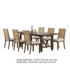 Andy 7pc Dining Table Set | Cane Rattan Back| Brown Mahogany | Beige BM338062