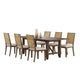 Andy 7pc Dining Table Set | Cane Rattan Back| Brown Mahogany | Beige