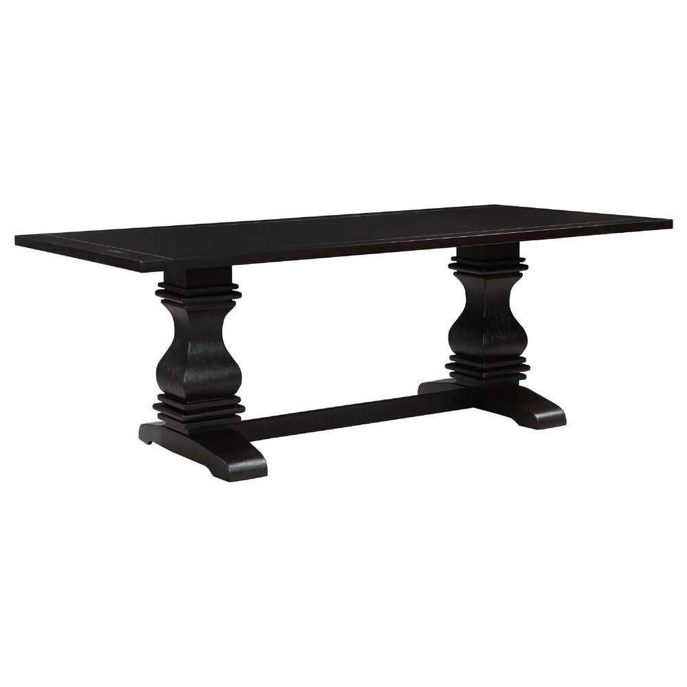 Akins 5pc Dining Table Set | Brown Pine Wood | Button Tufted Beige BM338064