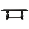 Akins 5pc Dining Table Set | Brown Pine Wood | Button Tufted Beige BM338064