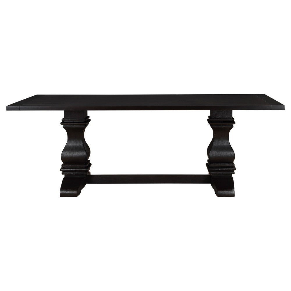 Akins 5pc Dining Table Set | Brown Pine Wood | Button Tufted Beige BM338064