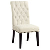 Akins 5pc Dining Table Set | Brown Pine Wood | Button Tufted Beige BM338064