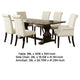 Akins 7pc Dining Table Set | Brown Pine Wood | Button Tufted Beige BM338065