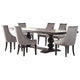 Phelly 7pc Dining Table Set | 95-123" Extendable Top | Gray | Black